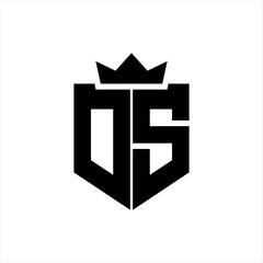 OS Vector image of a shield with a sharp geometric style and a pointed crown