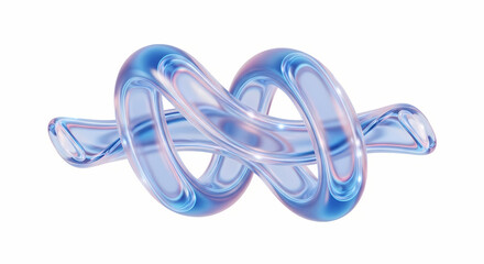 Iridescent Glass Torus Knot on White
