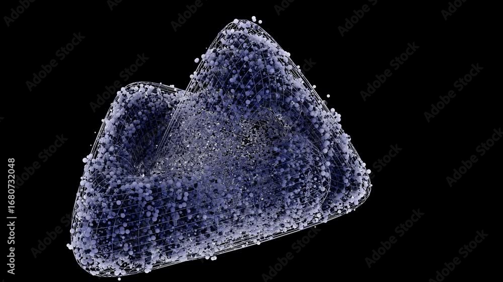 Poster abstract 3d mesh structure with particles