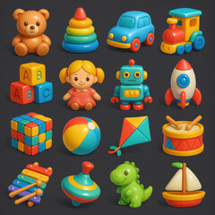 Obraz premium set of toys for children