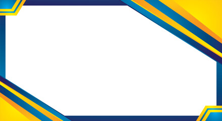 Simple certificate border template with yellow and blue geometric shapes