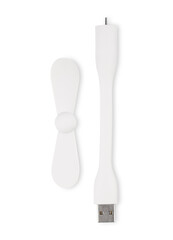 USB Fan and Power Bank. White Portable Fan. Fan rotates from side to side, creating air flow. Mini...