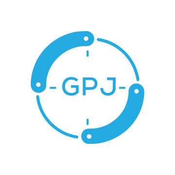 GPJ Modern Company logo. GPJ Circular Technology Logo design for entrepreneur and business. GPJ best icon Digital Branding.
