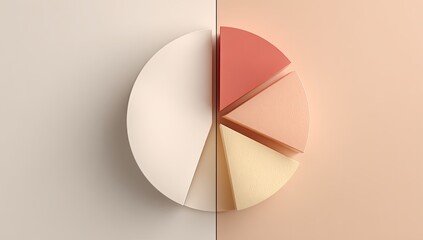 Pie chart, divided into sections of varying pastel shades