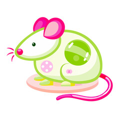 Naklejka premium Laboratory mouse vector illustration for genetic research 
