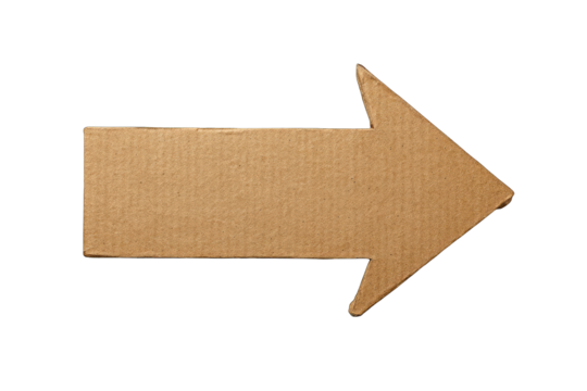 Cardboard arrow pointing right - Powered by Adobe
