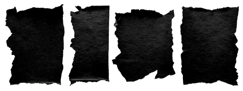 Four textured, dark gray rectangles