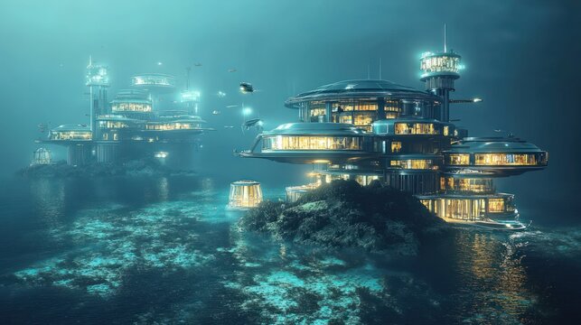 Underwater futuristic cities