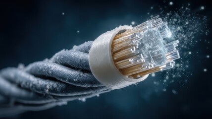 Ethernet Cable Close-Up with Glitter Effect