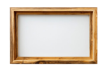 Empty light-brown wooden picture frame