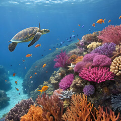 Obraz premium Vibrant underwater coral reef ecosystem