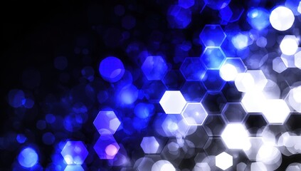 Abstract, glowing, hexagonal lightscapes