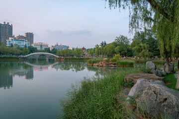 lake in the city park