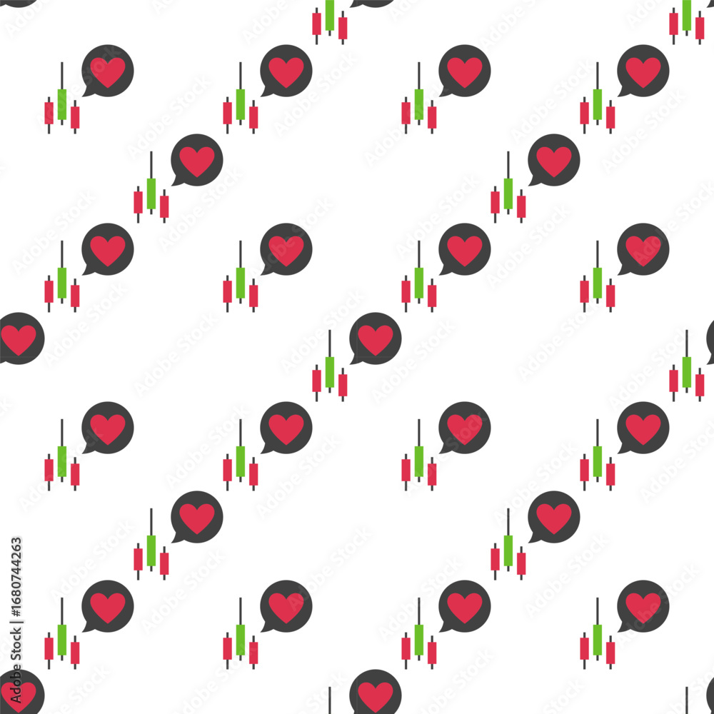 Aufkleber candlestick chart with speech bubble vector seamless pattern