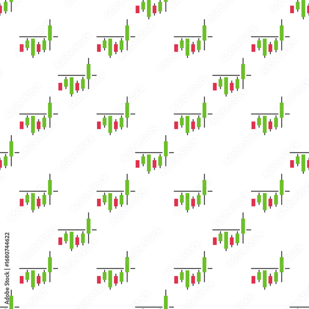 Poster crypto candlestick chart vector crypto trading seamless pattern