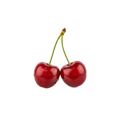 Luscious ripe cherries with water droplets glistening, perfect for healthy eating and refreshing summer recipes