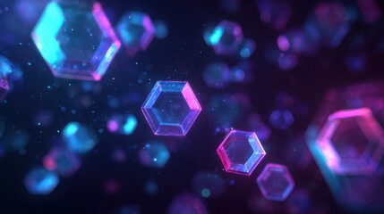 Abstract Hexagonal Crystals - Futuristic Background