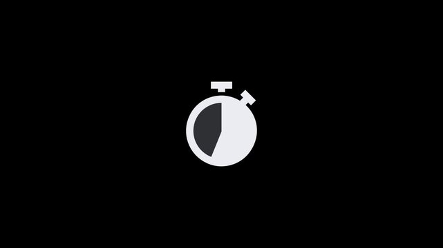 Dynamic stopwatch timer icon motion graphic animation on transparent background