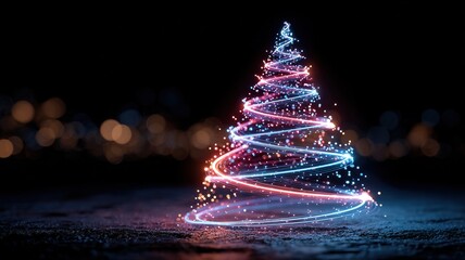 Glowing Abstract Christmas Tree