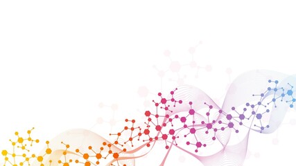 Molecular structure DNA, atom, neurons. Medical, technology, chemistry, science background. Science concept for your design. Connected lines with dots. illustration.