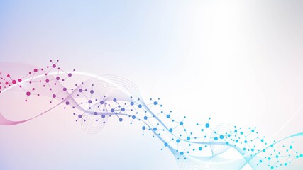 Molecular structure DNA, atom, neurons. Medical, technology, chemistry, science background. Science concept for your design. Connected lines with dots. illustration.