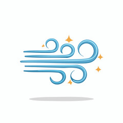 wind weather icon, abstract curved lines representing breeze