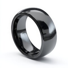 Elegant Black Ring on White Background