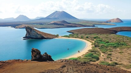Naklejka premium Volcanic islands and turquoise bay