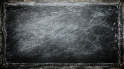 Blank Chalkboard Texture with Wooden Frame, Background for Education, Design, and Communication