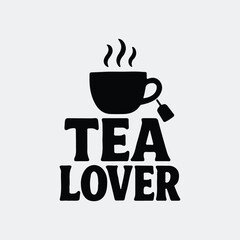 Silhouette tea cup tea lover creative concept for t shirt design