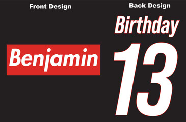 Obraz premium BENJAMIN birthday t-shirt design illustration.