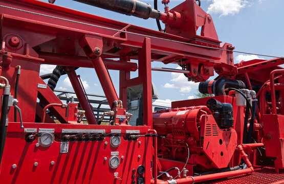 rig drilling equipment to dig water well on location for fresh water, mobile in the back of the truck