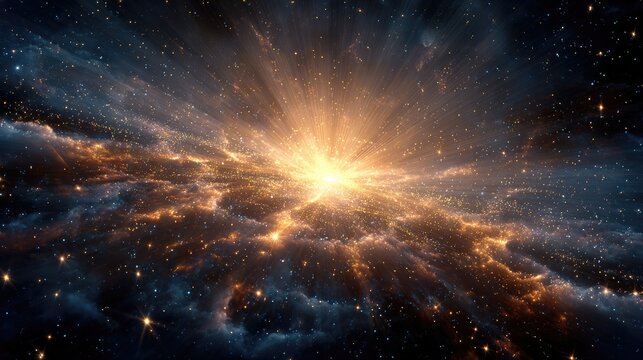 Cosmic explosion; radiant starburst in nebula