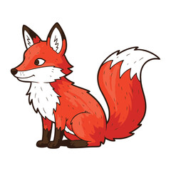 Cute Cartoon Fox Illustration Animal Wild Character Design