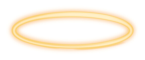 Glowing golden halo isolated on transparent background