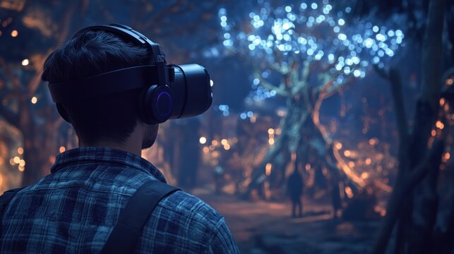 VR experience in a mystical forest