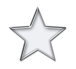 Transparent glass star shape isolated on transparent background