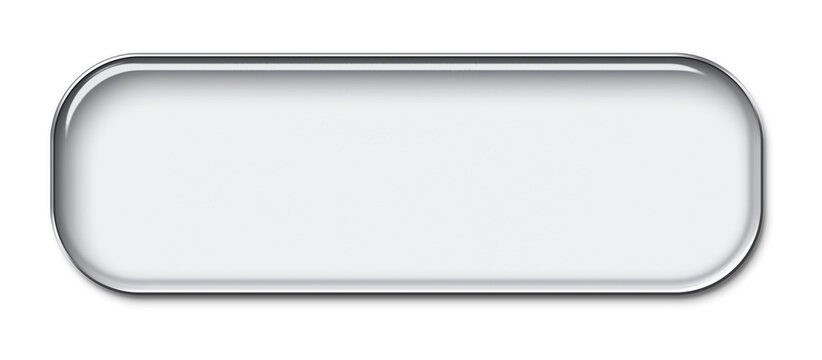 Transparent glass long rounded rectangle shape isolated on transparent background
