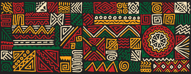 Hand drawn abstract african pattern ethnic background african style textile banner wallpaper wrapping