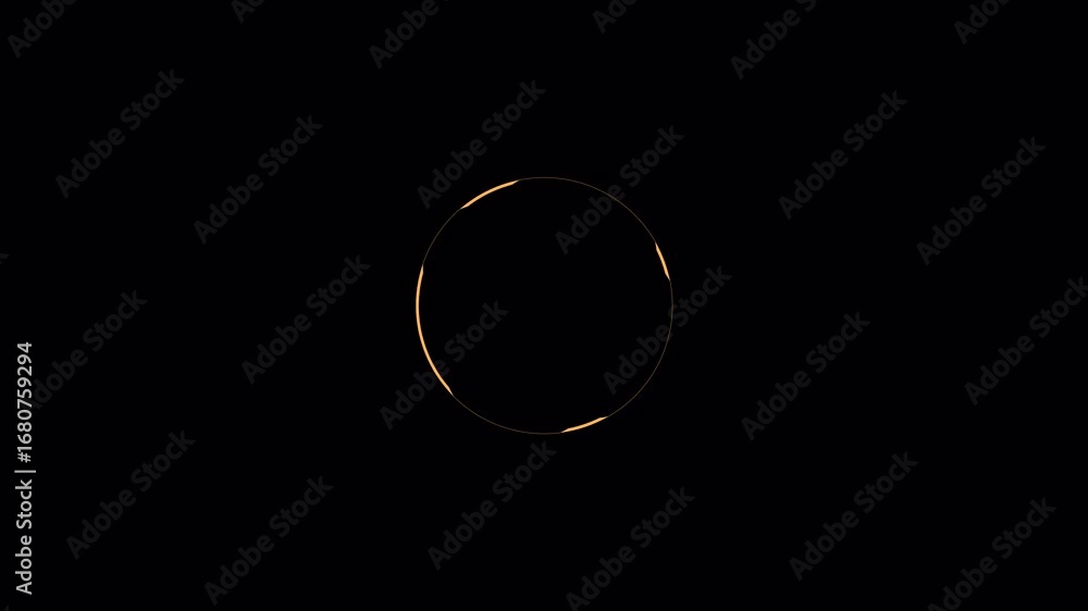 Poster abstract golden circle animation on black background - minimalist design