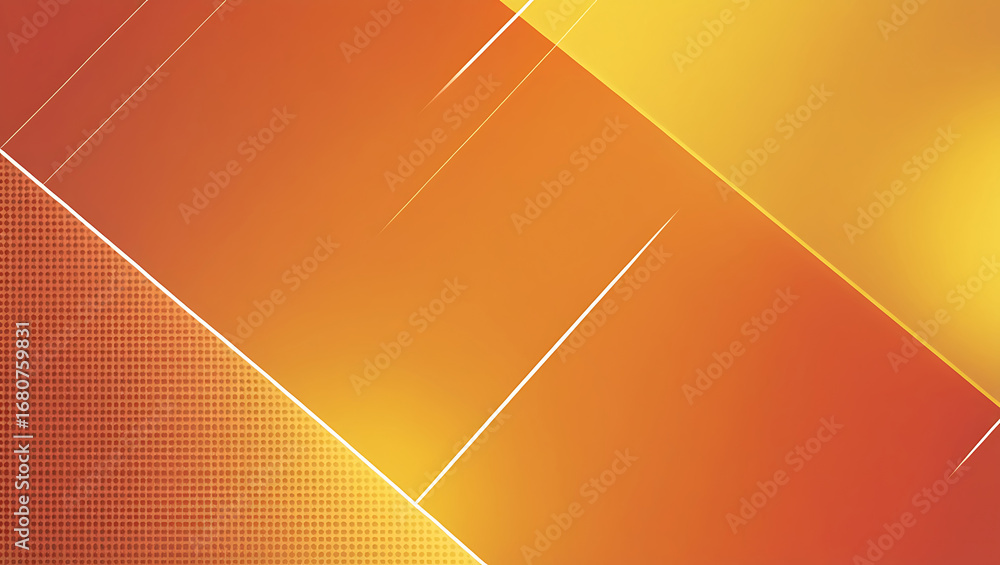 Poster abstract geometric background with diagonal lines and a subtle grid pattern in warm orange and yello