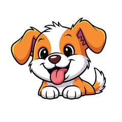 Adorable Cartoon Dog with Happy Expression for Children's Illustration