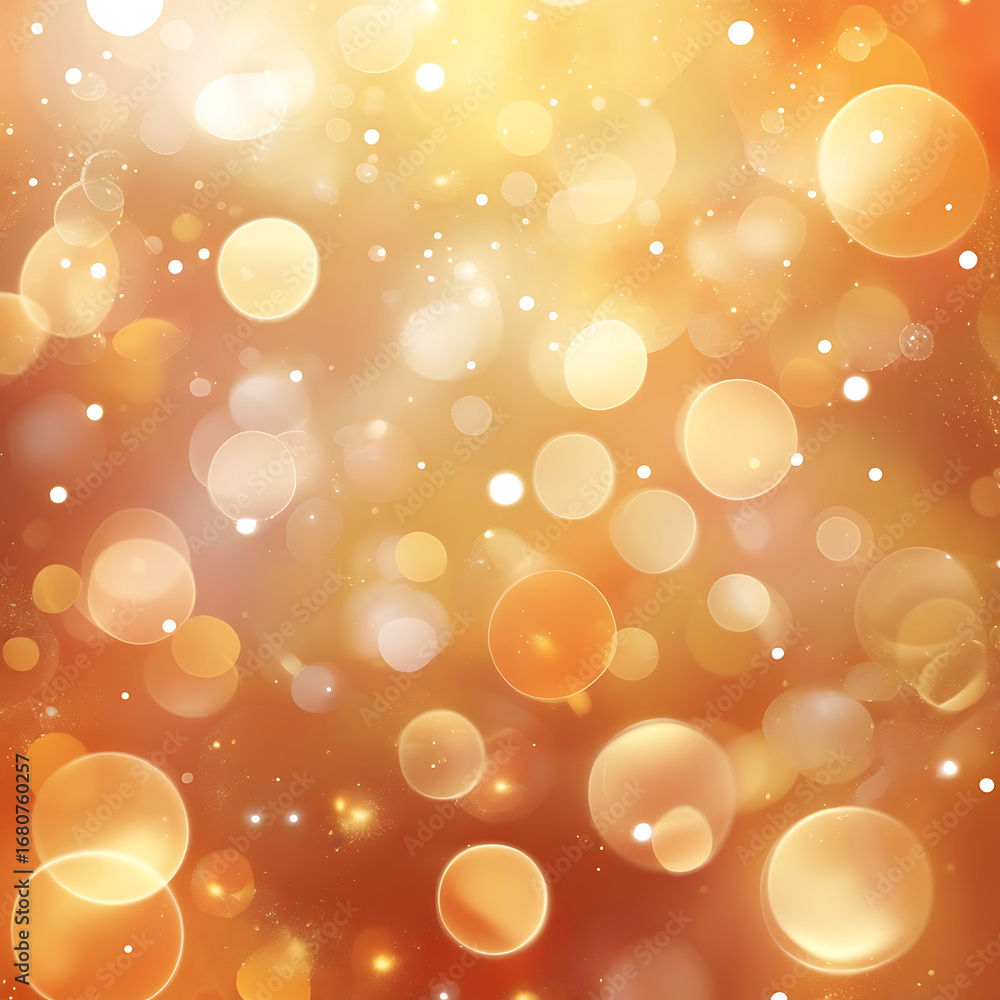 Aufkleber warm golden and orange bokeh lights creating a magical and festive abstract background with sparklin