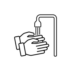Icon a wash hands, isolated against a clean background.