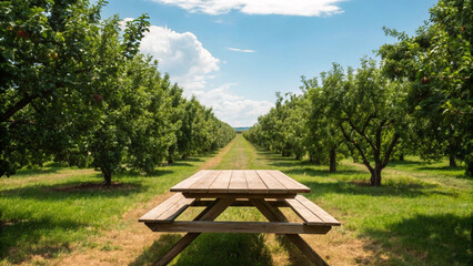 wooden deck orchard, wooden terrace garden, natural orchard terrace, wooden table green field, picnic deck orchard, outdoor wood flooring, terrace wooden landscape, orchard wood terrace, garden woode