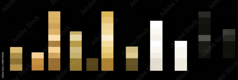 Aufkleber variations in color value represented through bars arranged in a rhythmic pattern across a dark back