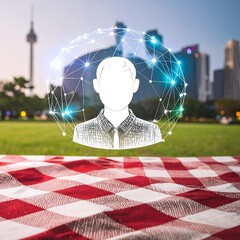 Picnic table with digital profile