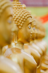 Beautiful golden Buddha statue enshrined in Thailand