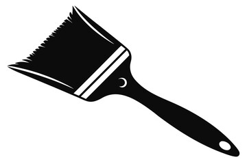 Detailed Flat Paint Brush on White Background for Creative Projects