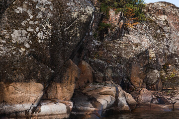 Ladoga skerries, stone islands on Lake Ladoga. Republic of Karelia, Russia.